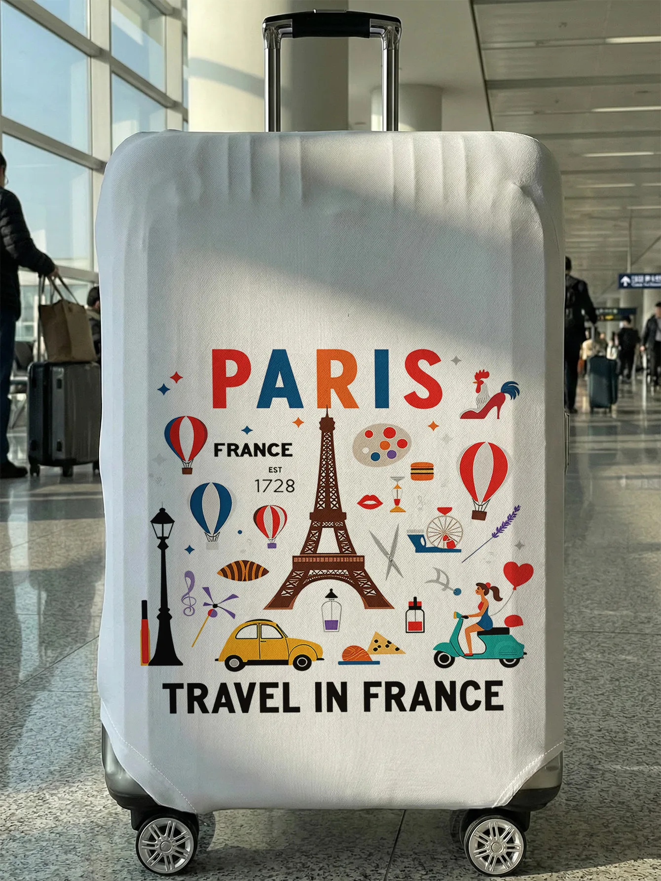 

Paris French landmark element luggage protection case, suitable for 18-32 inch luggage cases, luggage handle gloves, travel acce