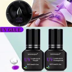 6ml UV GLUE For Eyelash Extensions Adhesive 1-3S Fast Drying Strong Black False Eye Lash Glue Professional Supplies makeup tools