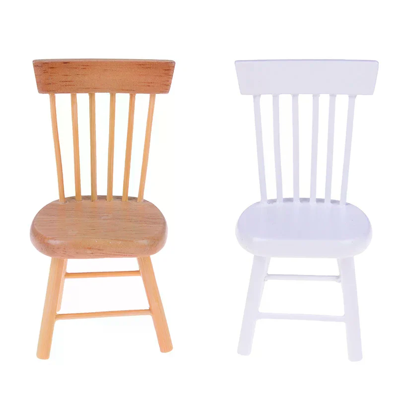 

Миниатюрный деревянный стул для кукольного домика 1:12