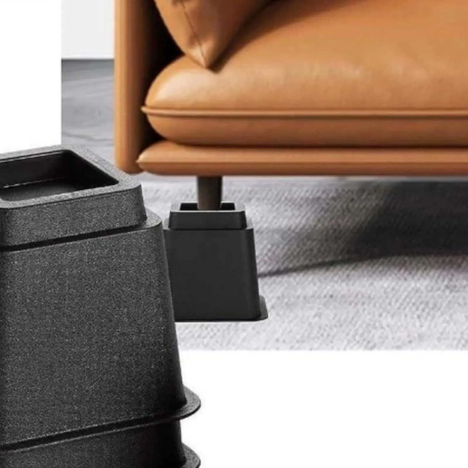 Square Furniture Riser Anti-Wear Sofa Leg Riser Block Stackable Lift Block Non-Slip Space Saving for Living Room, Bedroom