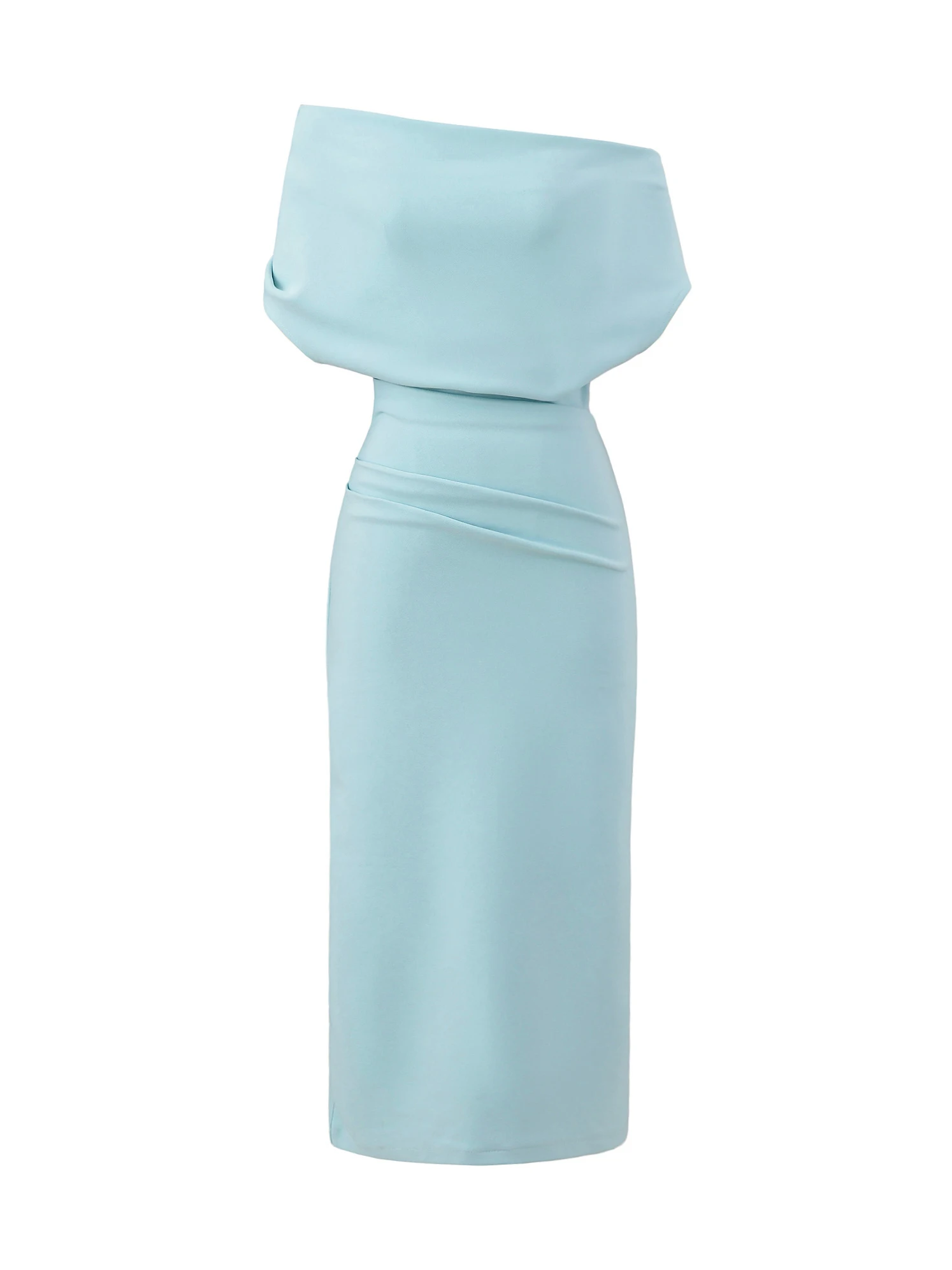 섹시한 어깨 노출 드레스, 허리 조임과 주름 장식이 있는 롱 슬림 스커트, 여성용 여름 볼 가운 바디콘 드레스