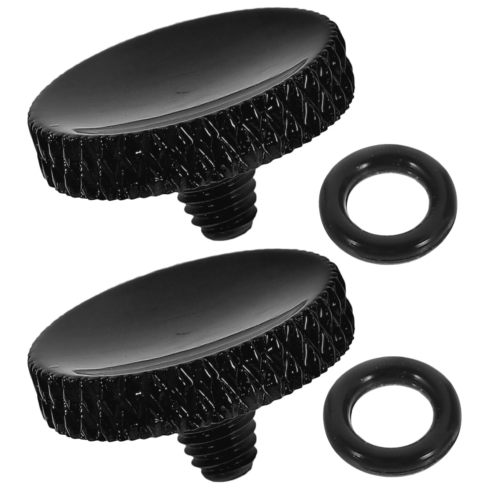 

2 Pcs Flat Shutter Button Camera Aluminum Alloy Release Delicate Black Replacement