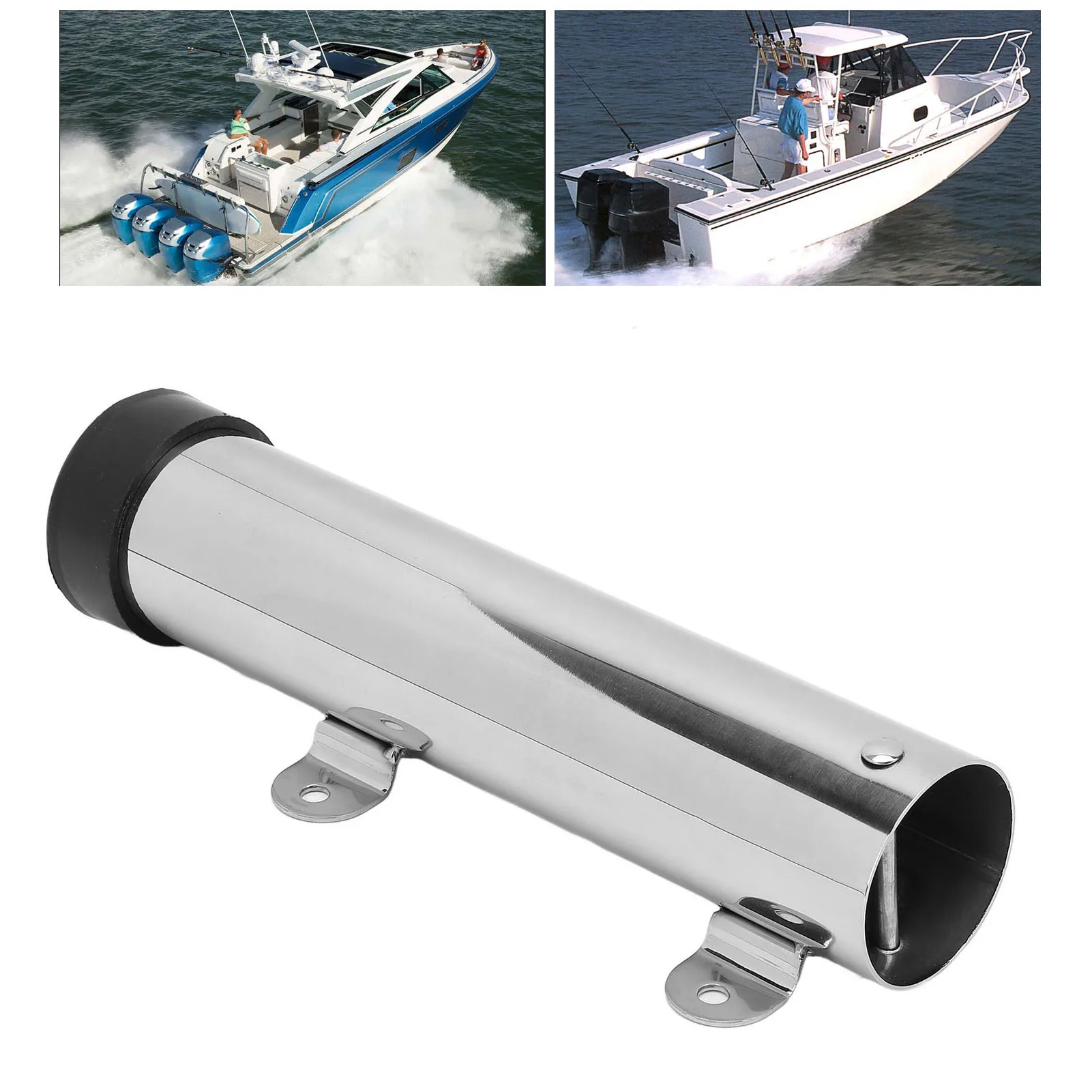 1pc Stainless Steel Wall Rod Holder Marine Boat Side Wall Mounted Fishing Rod Rack for Ships Yachts Kayak