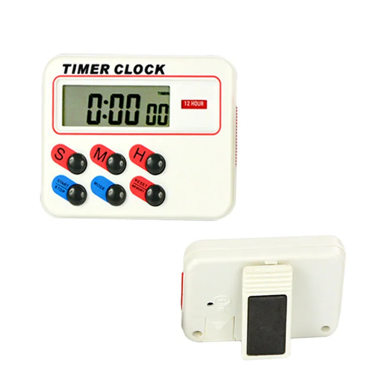 Timer Kitchen Cooking Clock 12 24 Hours with Memory Digital Function LCD White