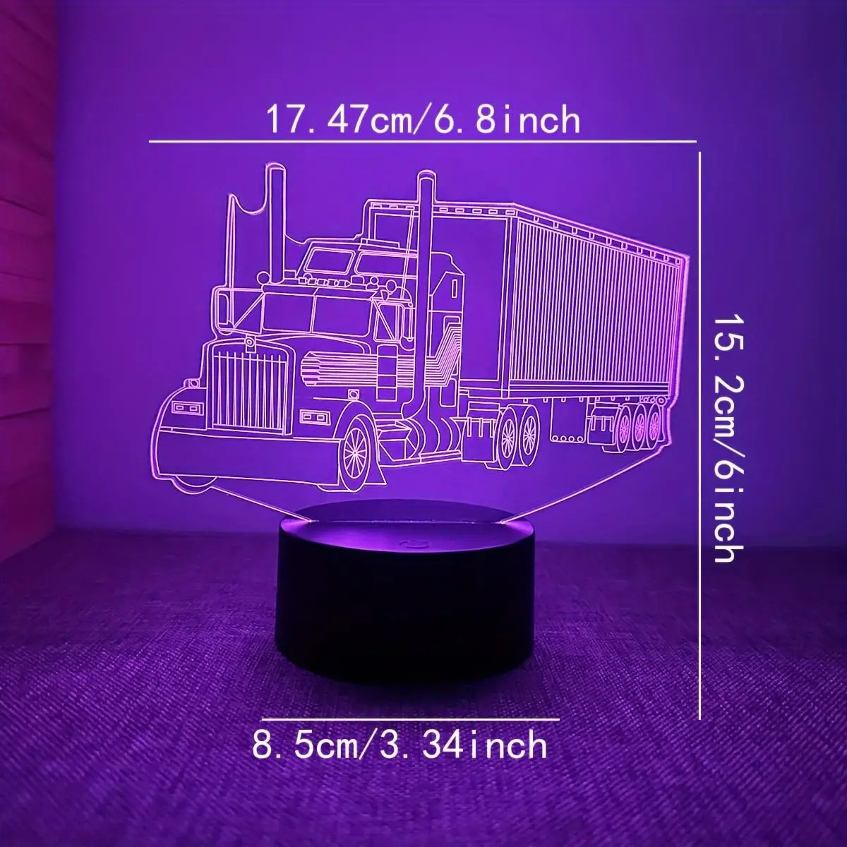 3d Nachtlampje Tractie Auto Nachtlampje Visuele Bureaulamp Met Aanraakbediening Meerdere Kleurveranderingen Van Rgb Omgevingslichtgeschenken