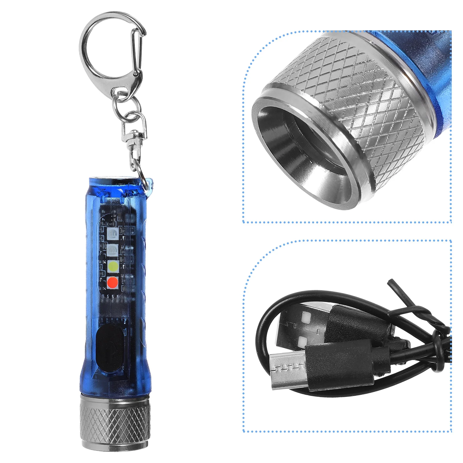 

1 Set Of Outdoor Led Rechargeable Mini Pocket Magnetic Base For Camping Hiking Survival Emergency Portable Handheld Lighting