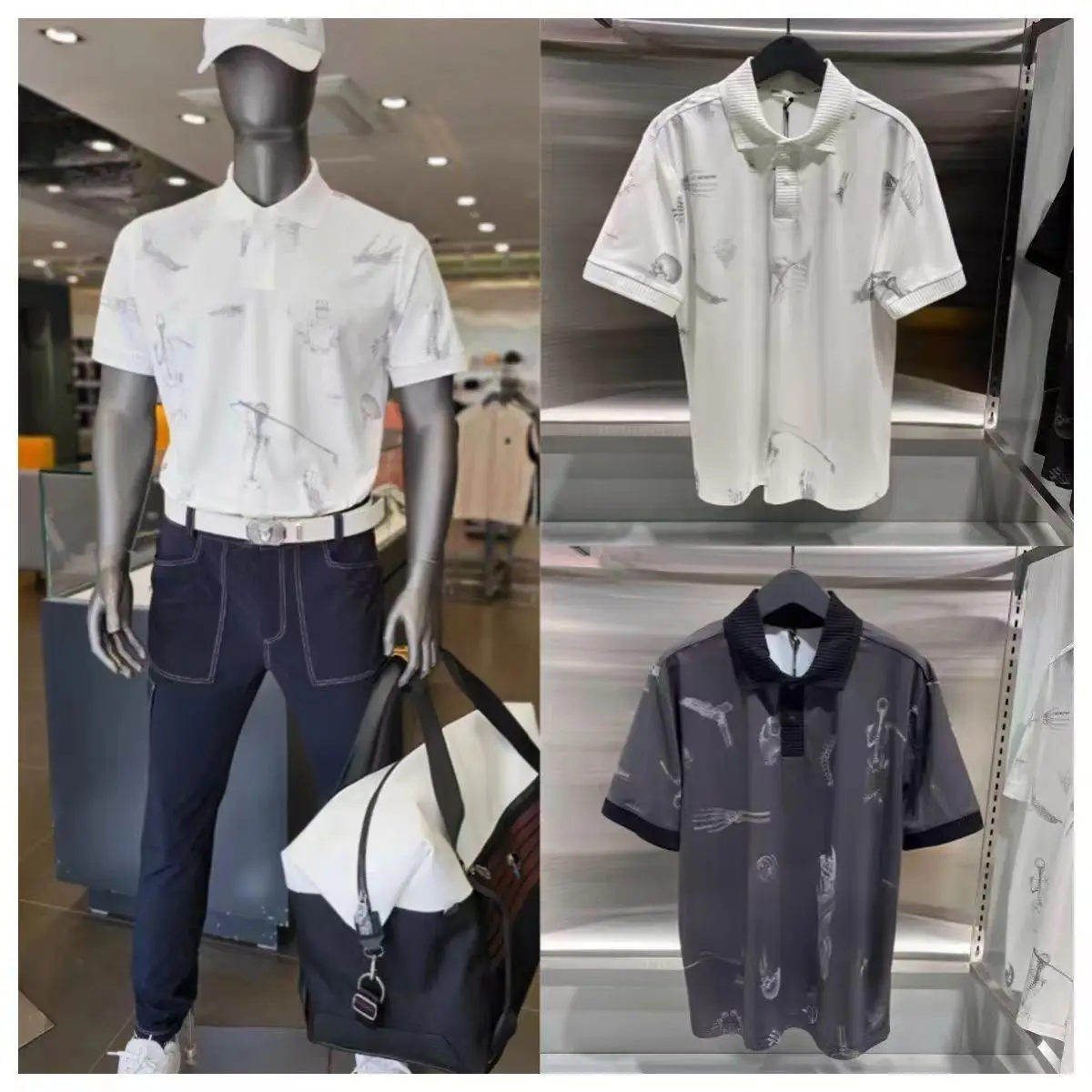 

Men's Stylish Golf Polo, Lightweight & Quick-Dry Short Sleeve Shirt with Modern Collar for Street Style