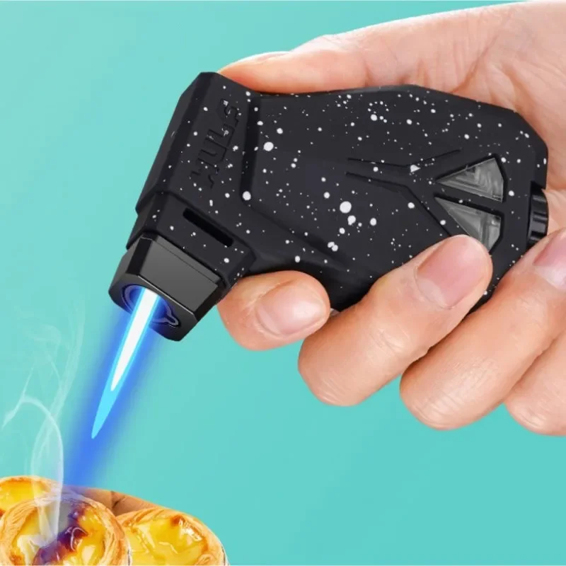 Windproof Inflatable Lighter, Trendy And Cool Spray Gun Lighter, Windproof Blue Flame, Portable Cigar Lighter Men\'S Smoking Gift