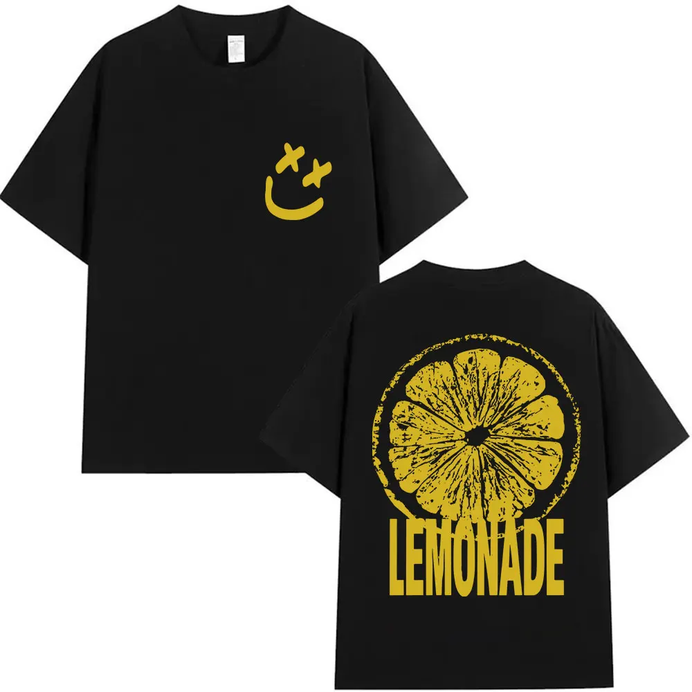 Louis Tomlinson Lemonade Tour Harajuku Vintage hombres y mujeres 2025 verano puro algodón 100% impreso camiseta Casual suelta