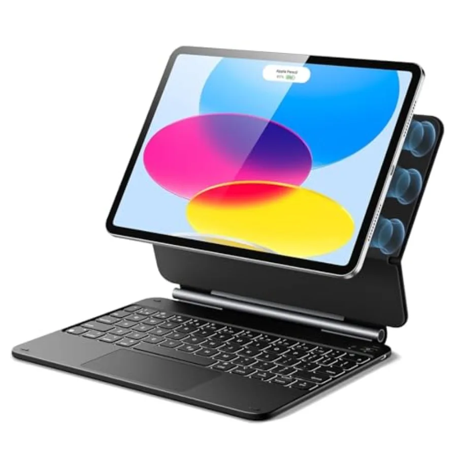 

Чехол для iPad 11-го поколения A16 2025 / 10-го поколения с клавиатурой Magic Keyboard для iPad 10.9, с плавающей подставкой-кантриле и пружинной подсветкой