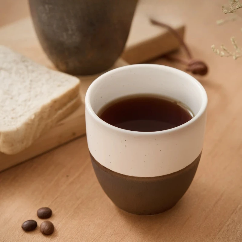 Handmade Japanese-style Old Rock Mud Firewood Burning Zen Wind Cup Tea Cup Wabi Sandy Wind Coarse Pottery Creative Tea Cup