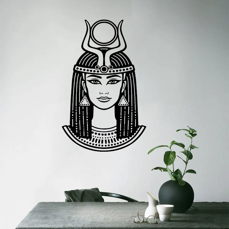 Empress Nefertiti Cleopatra Wall Decal Egyptian Queen Vinyl Wall Sticker Ancient World Egypt Beautiful Woman Stickers Mural C426