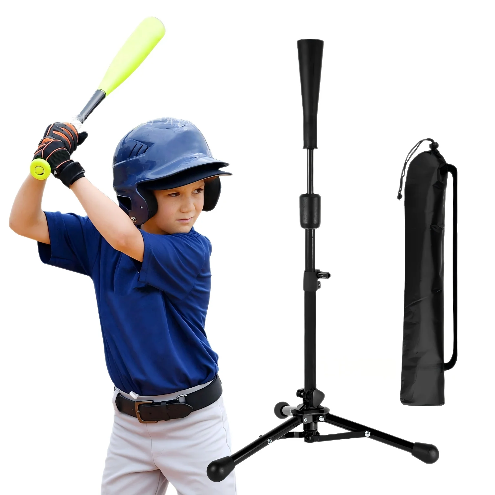 野球バッティングティートレーナー、野球練習用ティー、ソフトボールバッティングtスタンド、高さ調節可能な三角バッティングトレーナー