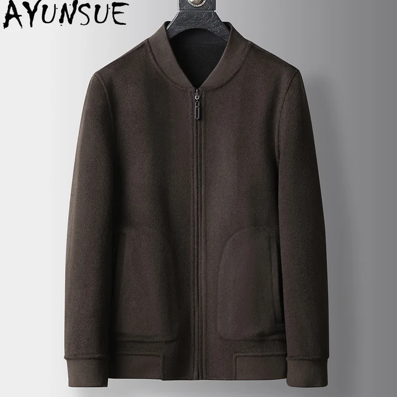 

AYUNSUE 100% Wool Coat Men Winter Clothes Double-sided Woolen Jacket 2025 Fashion Mens Coats New in Outerwears Abrigo Hombre