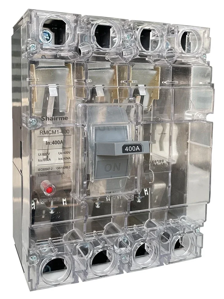 CM1 Molded Case Circuit Breaker 3P Three-phase Four-wire 4P Air Switch Protector 380V Air Switch Transparent