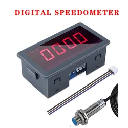 220V 110V AC Digitaler Tachometer 4 Digit LED Digital Display Motor Tachometer With Hall sensor DC Tacho