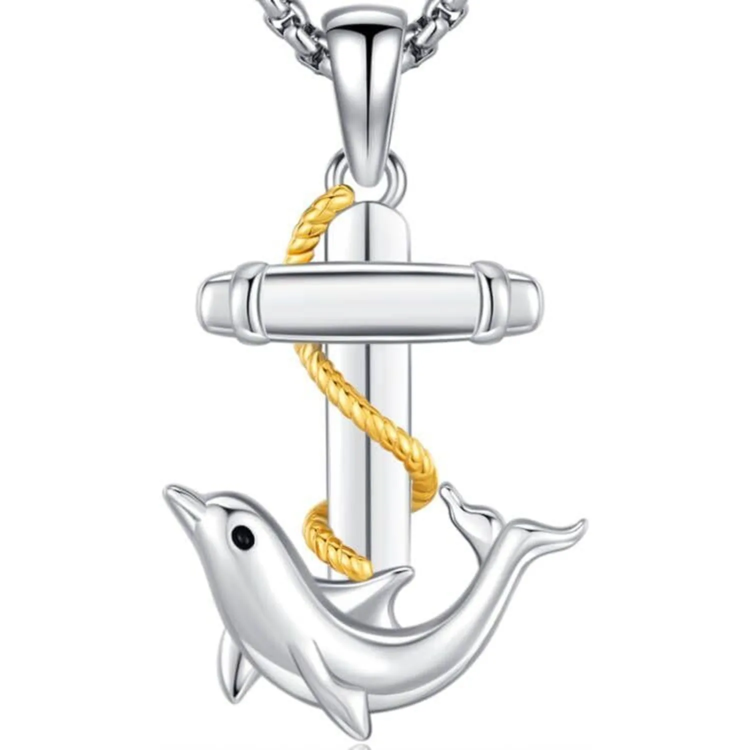 

Dolphin Animal Pendant Necklace 925 Sterling Silver Cute Animal Jewelry Graduation Gifts for Women Men Animal Lovers Holiday