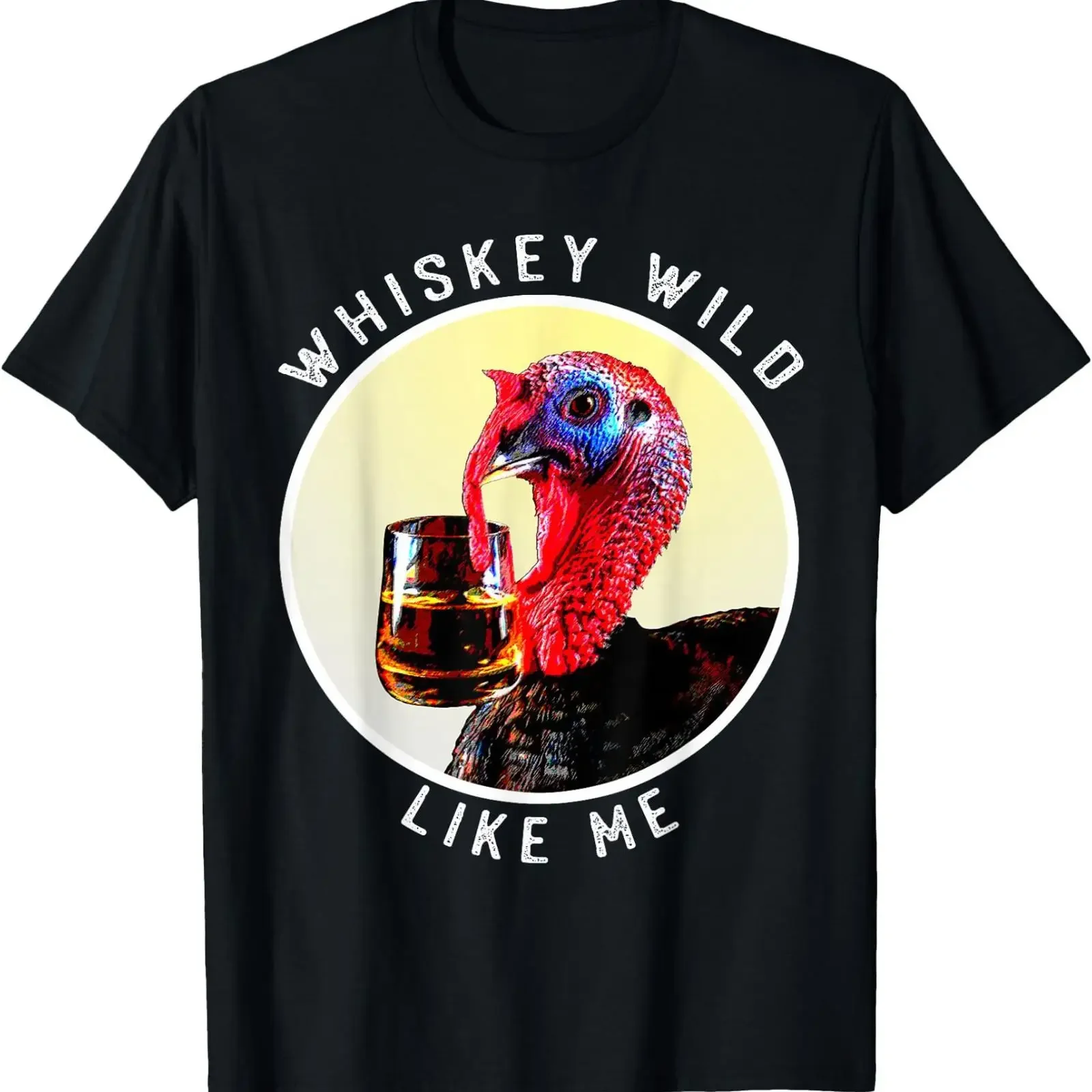 Funny Wild Whiskey Like Me Turkey Drinking Bourbon T Shirt vintage Washed fashion Stylish Soft Breathable Comfortable Versatile