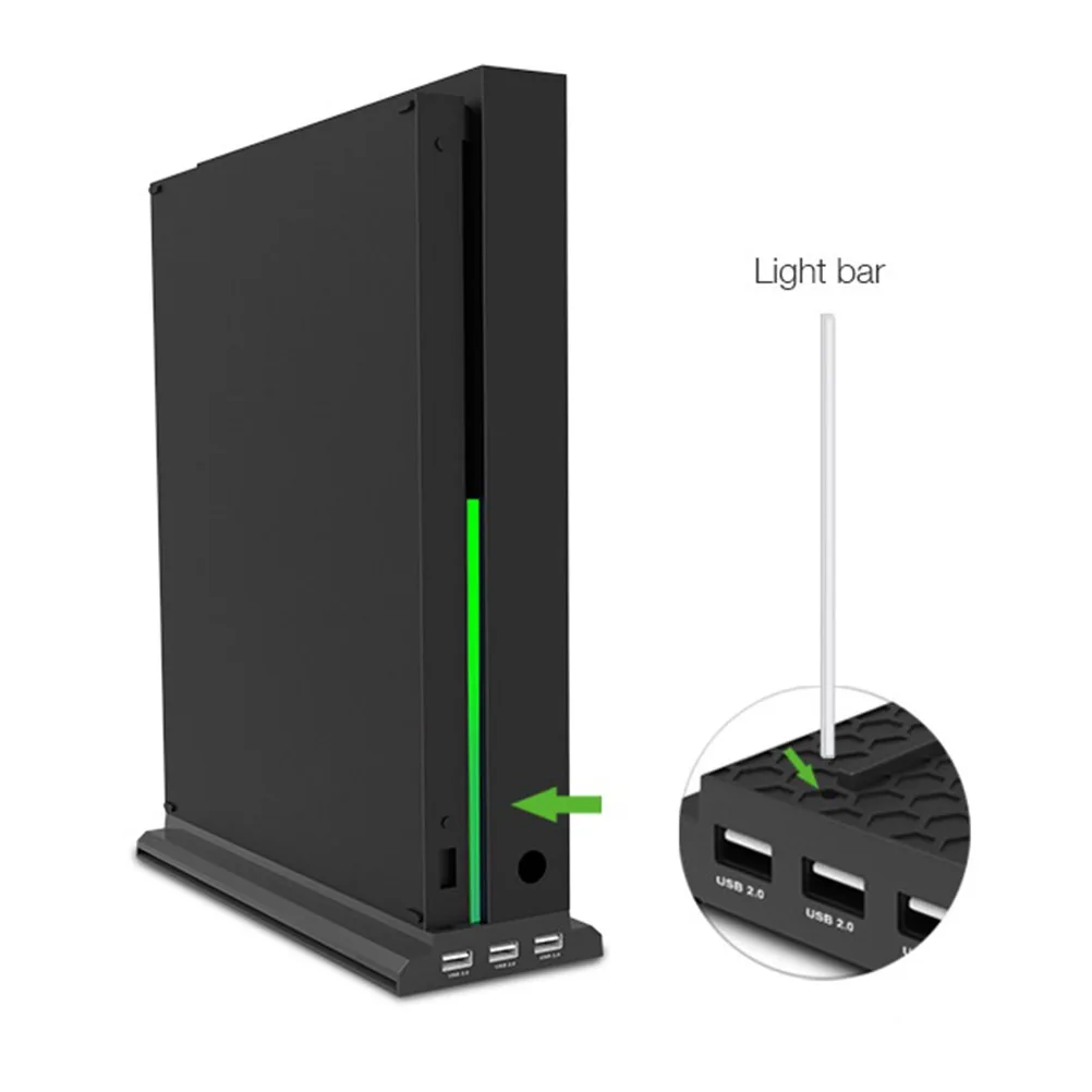 

Triple Cooling Fans Black Automatic Temperature Control for ONE Game Console USB Hub Data Transfer Charging Facility Gaming Base