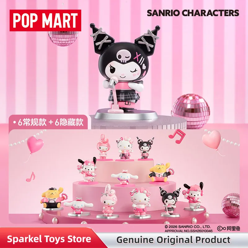 

POPMART Sanrio Characters Pink Party Series Figure Blind Box Cute Desktop Ornament Model Toys Mystery Box Anime Figure Gifts