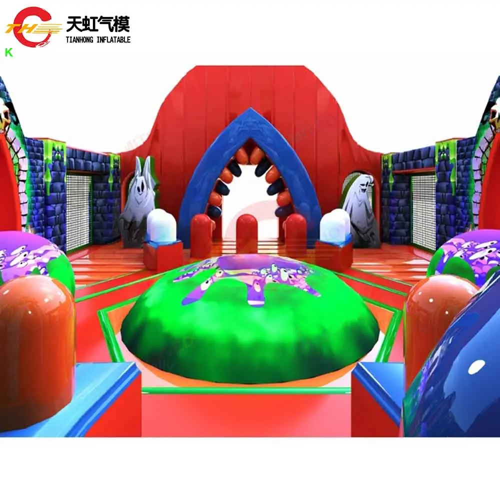 Komercyjna dmuchana zjeżdżalnia z motywem ducha, dmuchany park rozrywki na Halloween, duża dmuchana zabawka tematyczna.