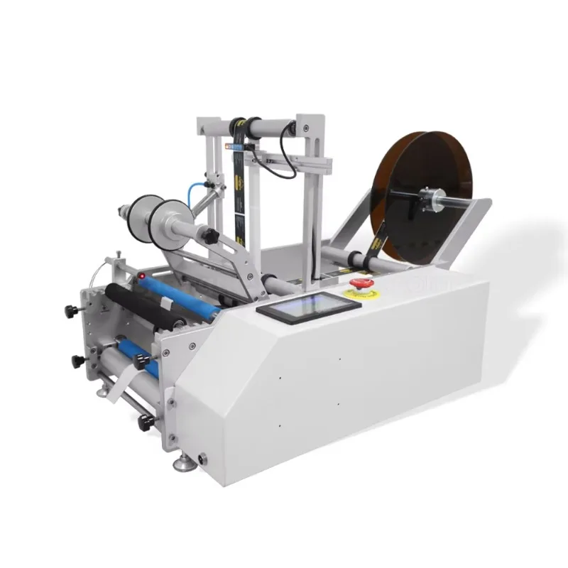 Cost Effective Semi Automatic Labeling Machine with Date Coder Printer Core Motor for Cosmetic Jars Food Beverage Bottles