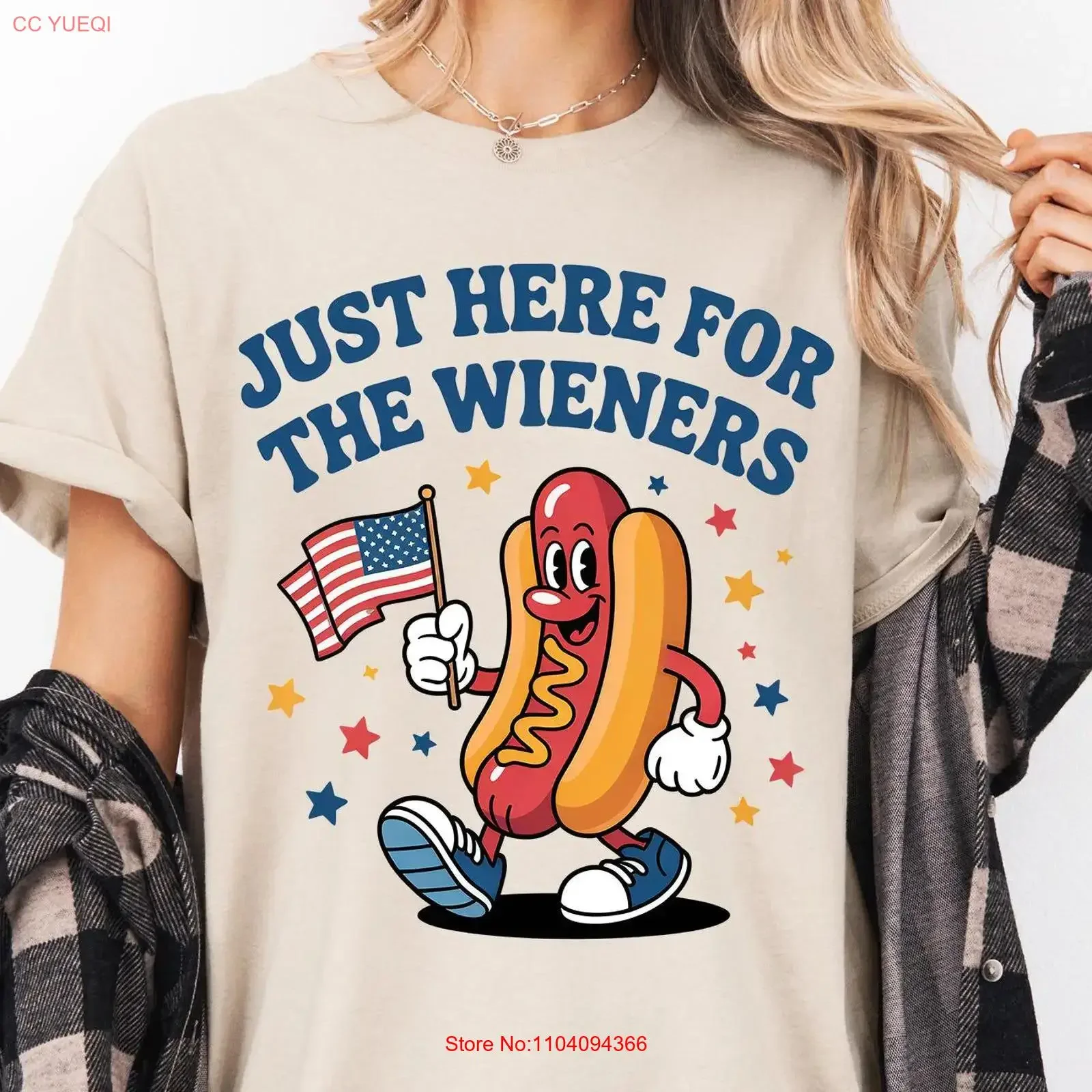 4th of July Just Here For The Wieners T Shirt Patriotic Weenies Funny Hot Dog Independence day vintage Washed