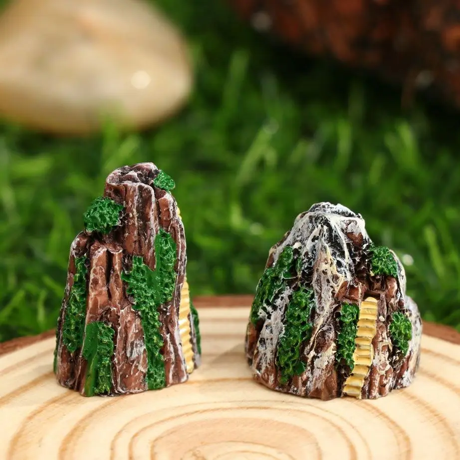 Mini chłonne kamień Rockery mikro element dekoracji krajobrazu akwarium symulowane dekoracje żywica Rockery ozdoby Bonsai na blat dostaw
