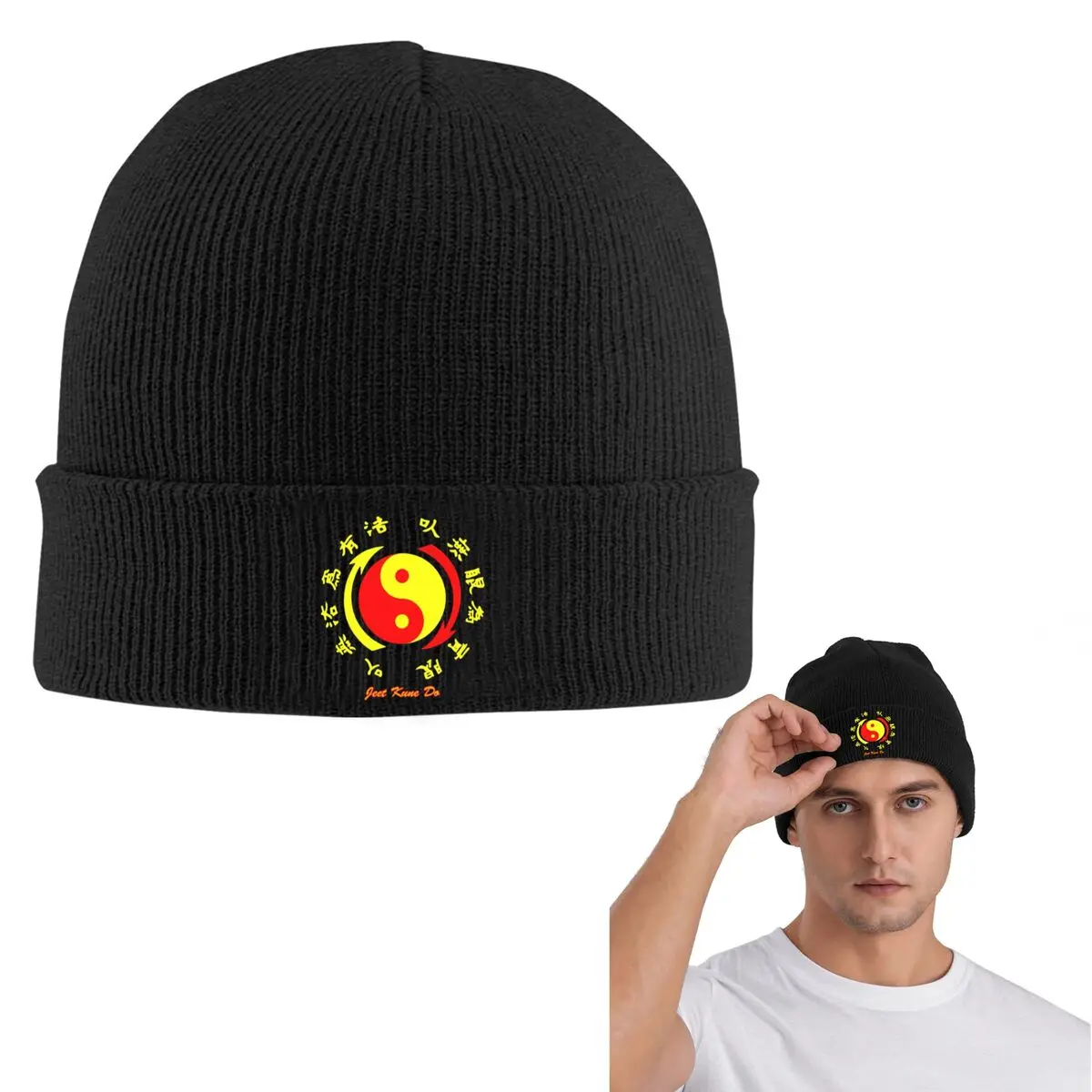 Jeet Kune Do Martial Art Academy 1967 Wing Chun Legend Knitted Cap HipHop Bonnet Hat Autumn Winter Beanies Hats for Unisex Adult