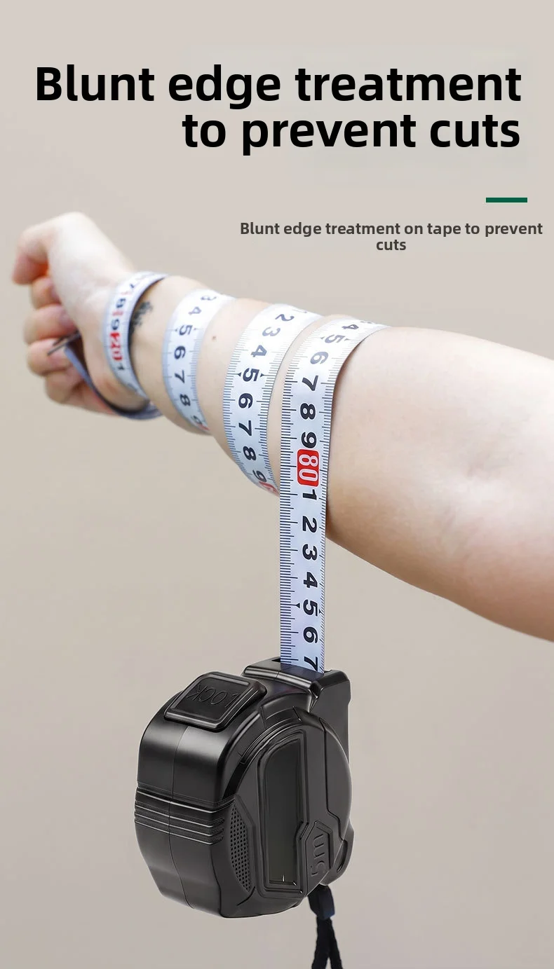 5M Self Locking Tape Measure with Auto Lock Mechanism Nylon Coated Steel Blade for Accurate Measuring Up to 5 Meters