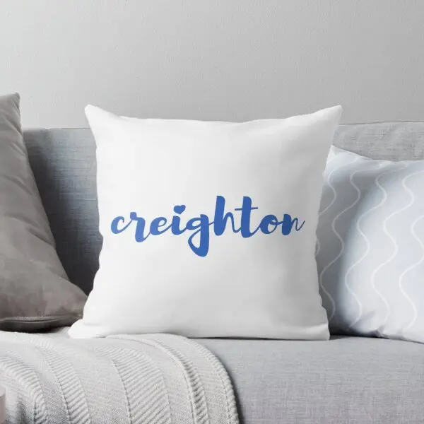 Blue Creighton Script  Printing Throw Pillow Cover Case Decor Office Soft Anime Hotel Wedding Throw Pillows not include One Side