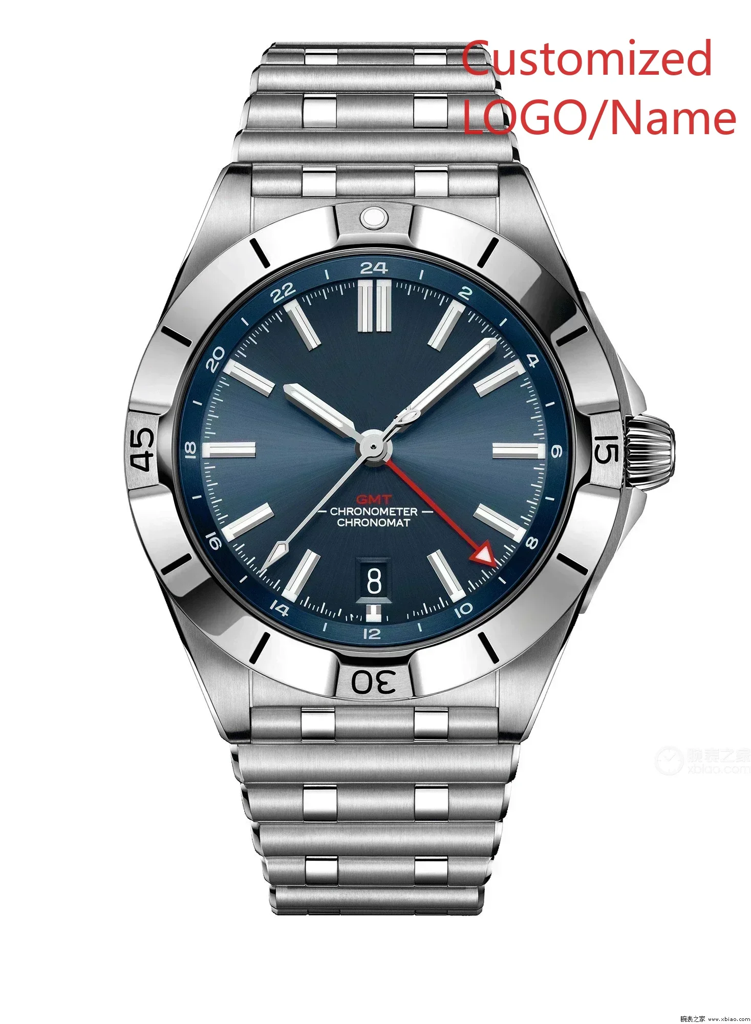 Orologio sportivo Super-LumiNova Verde Blu Orologi GMT Chronomat Meccanico automatico Acciaio inossidabile 904L Personalizzato