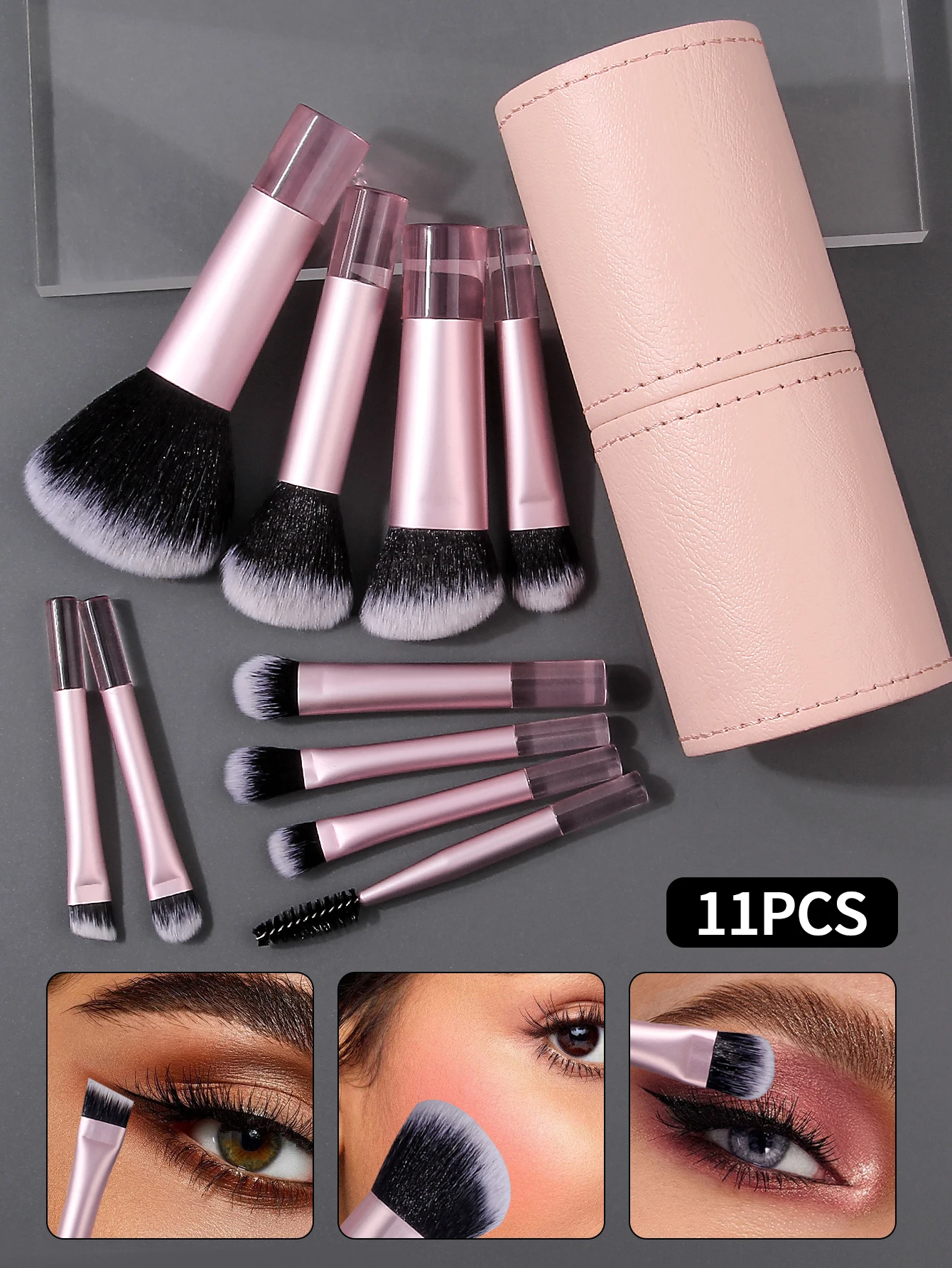 Pennelli per trucco da viaggio premium da 10 pezzi - Set cosmetico di San Valentino con scatola, regalo portatile per le fidanzate e le donne