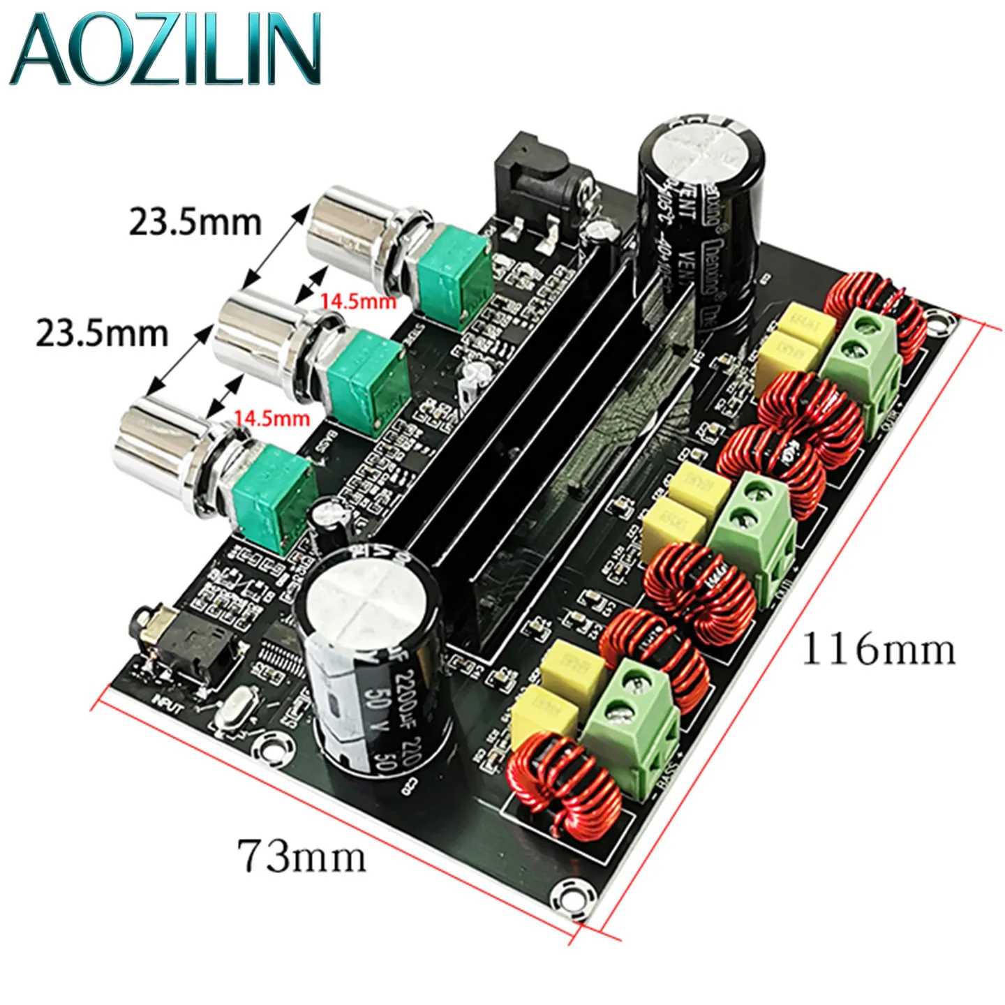 AOZILIN 2.1 Channel Bluetooth Amplifier Board TPA3116D2 Digital Module 3-Channel High Power Audio HIFI DIY Speaker
