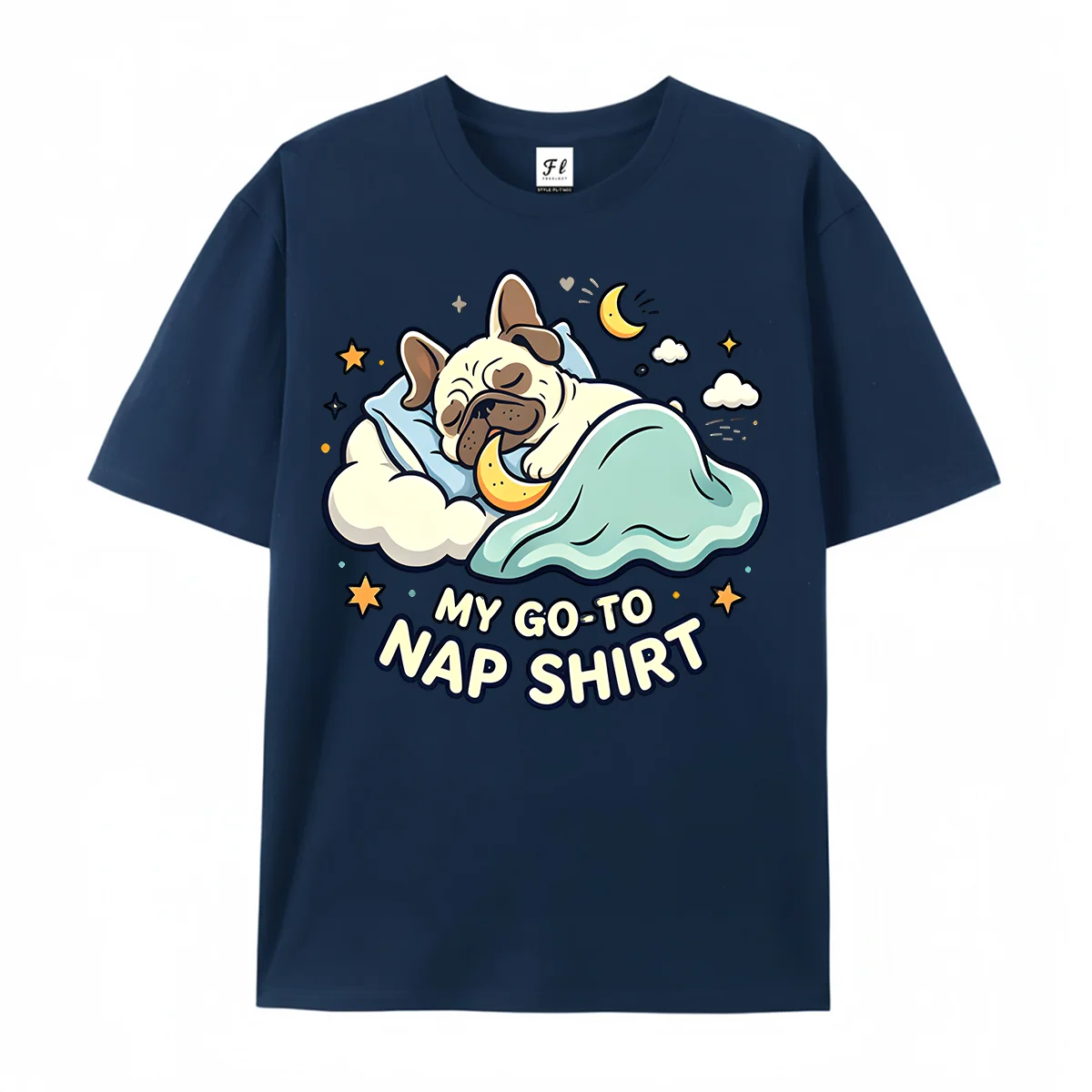 Cute Funny Pug Dog Sleep Napping T-Shirt Favorite Retro Tees for Men Women Kids Unisex Short Sleeve Round Neck Graphic Tees