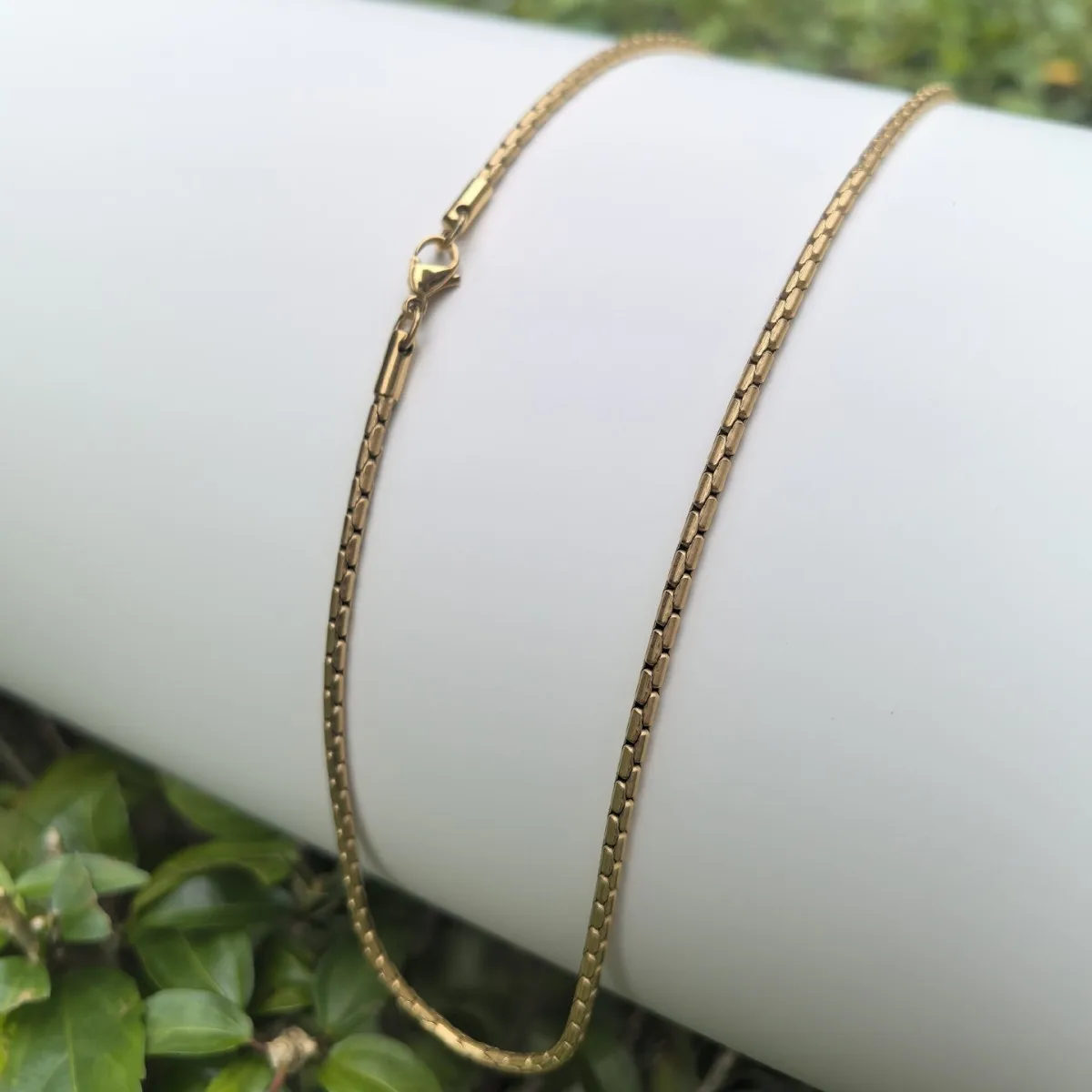 Unisex Gold Plated Pure Titanium Necklace 2.5mm/3.3mm Snake Chain Skin Friendly Rust-Resistant Colorfast Necklaces Jewelry Gifts