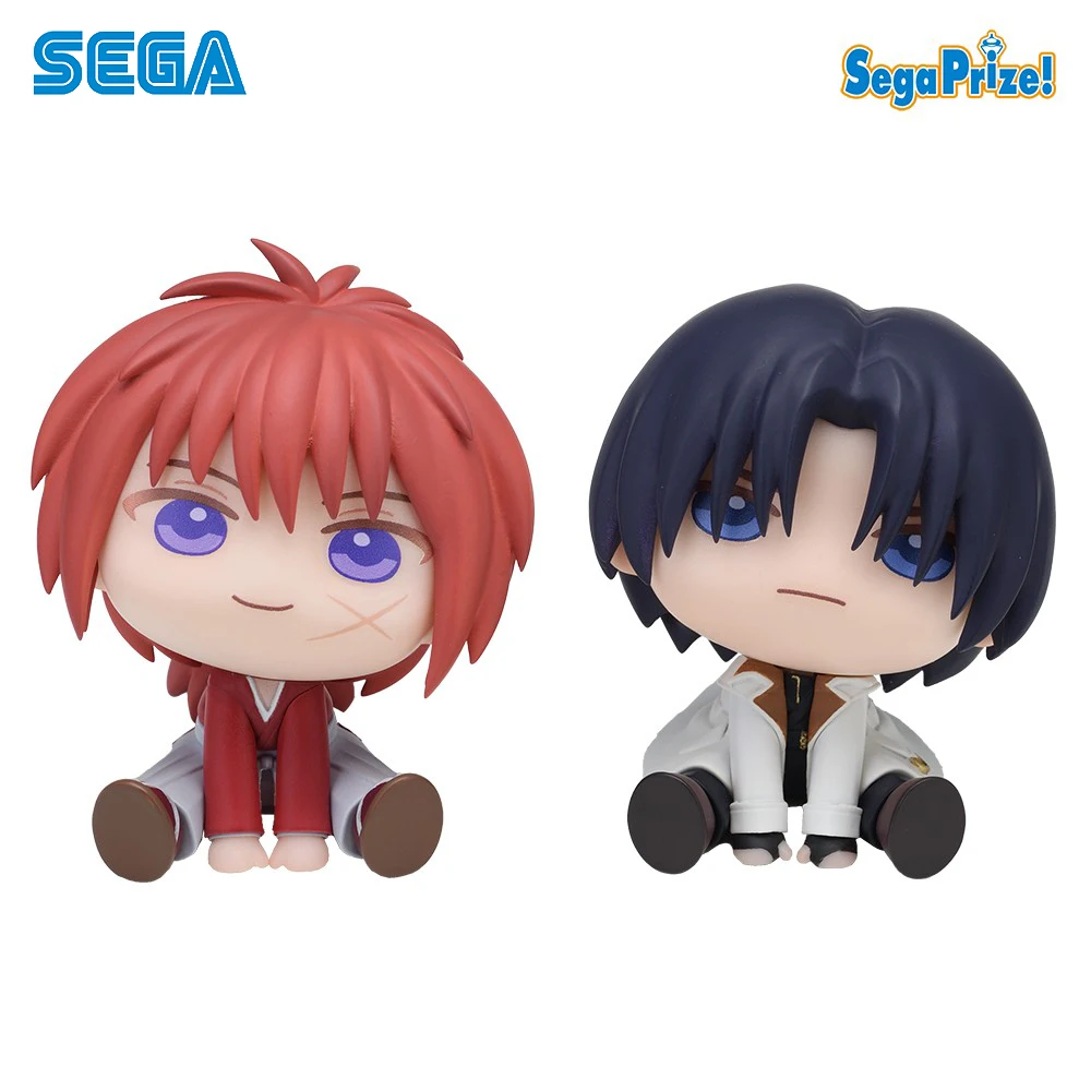 Original New SEGA QyuruMe Himura Kenshin & Shinomori Aoshi (Rurouni Kenshin) 60 mm Anime Figure Model Ornament Toys