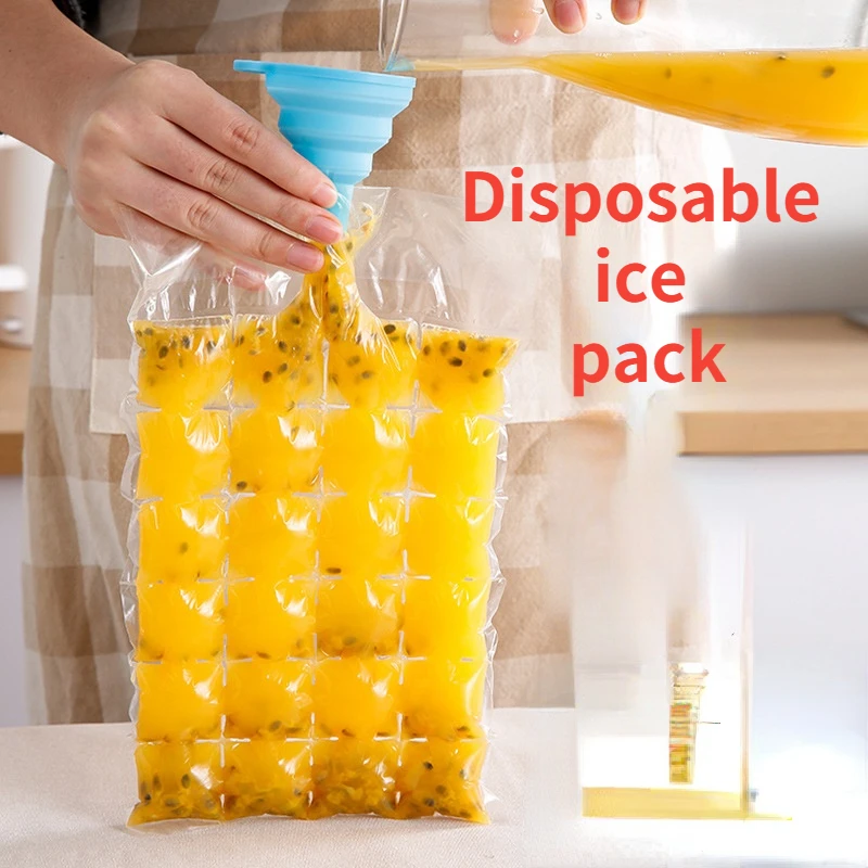 10pcs/pack Ice Cube Mold Disposable Self-Sealing Ice Cube Bags Transparent Faster Freezing Ice-making Mold Bag Kitchen Gadgets