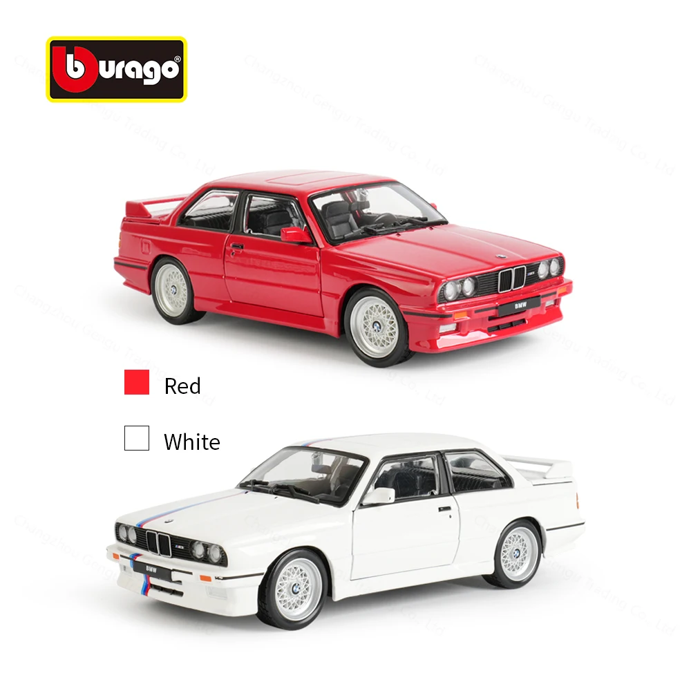 Bburago 1:24 1988 BMW M3 (E30) Sports Car Static Die Cast Vehicles Collectible Model Car Toys