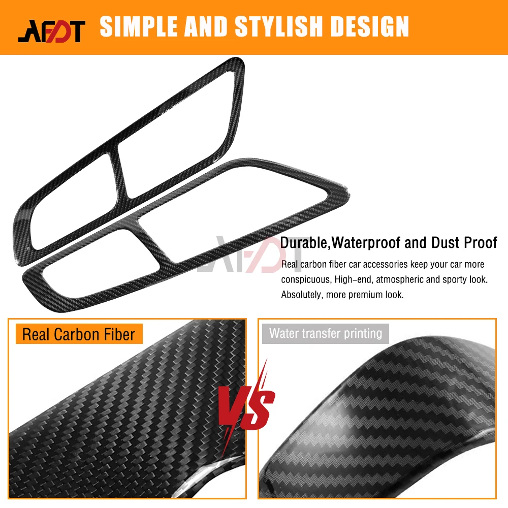 AFDT AMGGT Interior Carbon Fiber Car Inner Door Handle Panel Frame Cover Trim For Benz AMG GT GTS GTR C190 R190 2015-2018