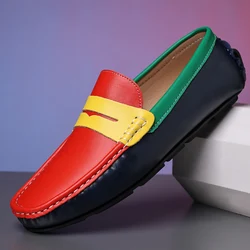 Scarpe da uomo in pelle Casual di lusso formale mocassini da uomo mocassini italiani traspiranti Slip on scarpe da barca maschili comode scarpe da guida