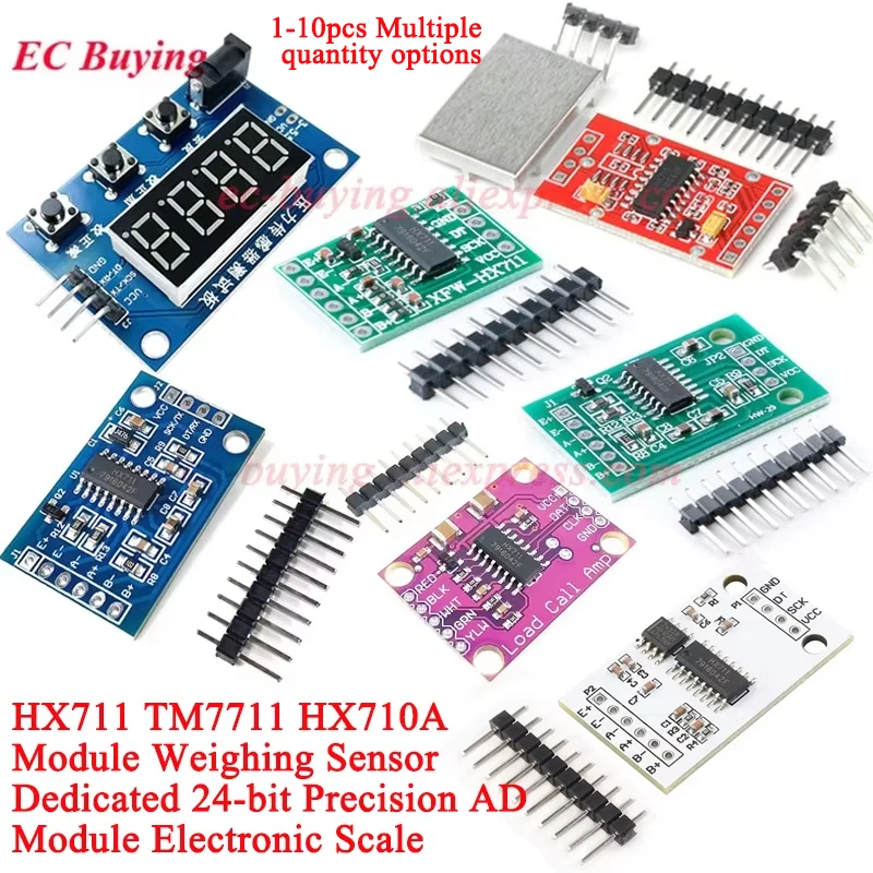 1-10Pcs HX711 Ad Module Weighing Pressure Sensor TM7711 Dual-Channel 24 Bit Precision A/D Load Cell Electronic Scale for Arduino