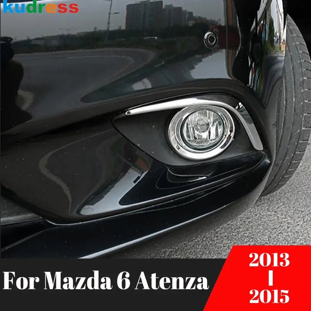 Front Fog Light Lamp Cover Trim For Mazda 6 Atenza Sedan 2013 2014 2015 Chrome Car Head Foglight Bezel Trims Accessories