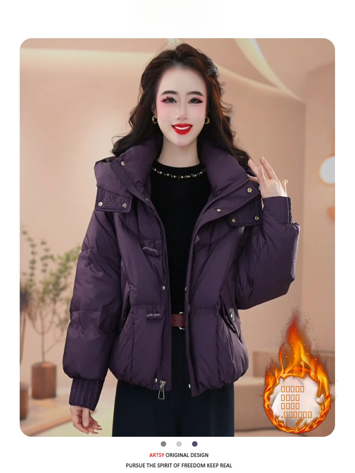 

Женское утепленное пальто с капюшоном, на хлопковой подкладке, в корейском стиле, для повседневной носки, длинное, на молнии, средней длины