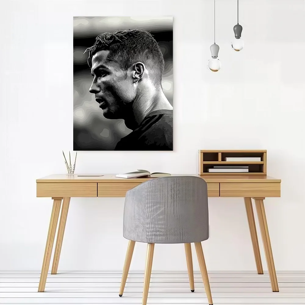 Cristiano Ronaldo Profile Portrait Canvas Poster Wall Art Customizable High Quality Printed Picture for Bedroom Vintage Decor