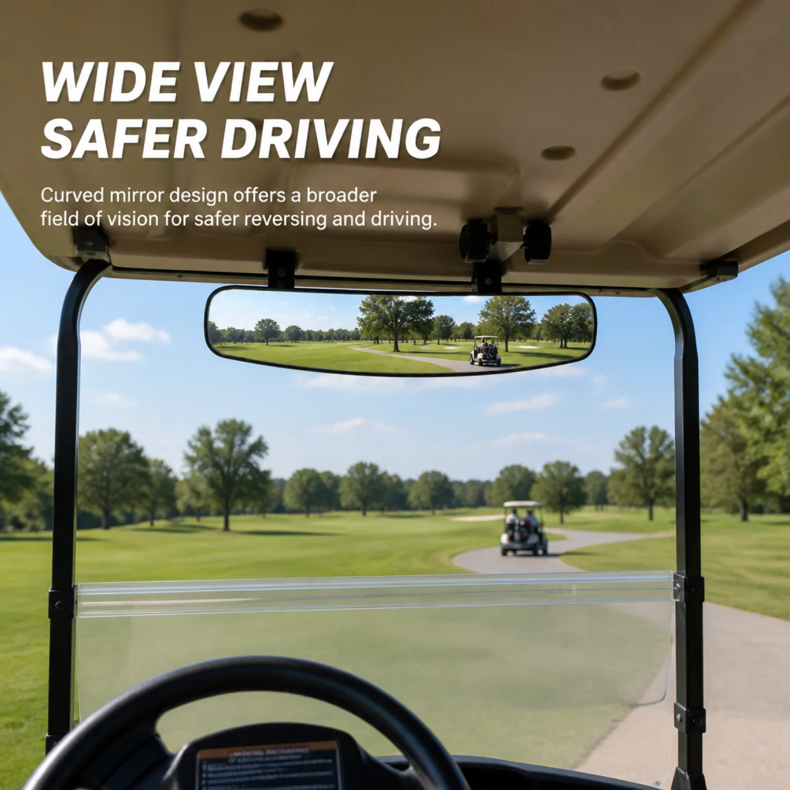 Convex Utility Vehicle Mirror Obscured Spots Adjustable Utility Vehicle Mirror Easy to Install