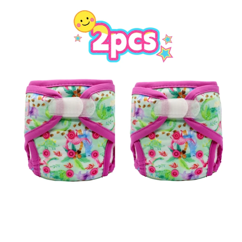 

2 шт., детские тренировочные подгузники с мультяшным принтом для новорожденных, многоразовые дышащие моющиеся тканевые подгузники, штаны, детское нижнее белье для мальчиков и девочек