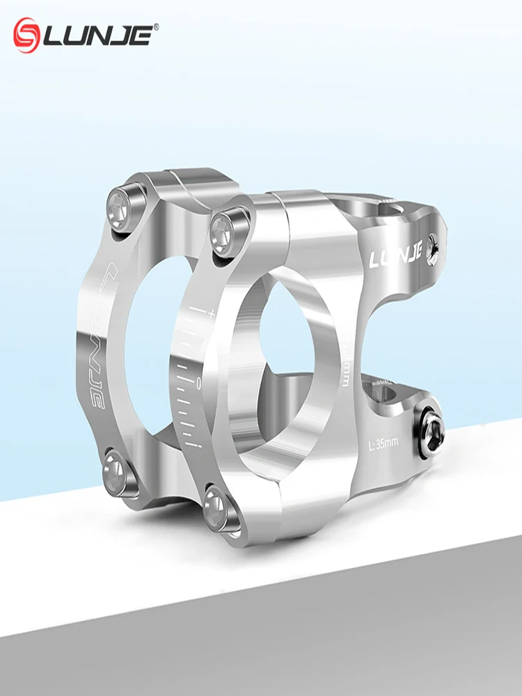 CNC Ultraleichter Fahrradvorbau 31,8 x 35 mm MTB Rennrad Riser Silber Aluminium Mountainbike Lenkervorbau