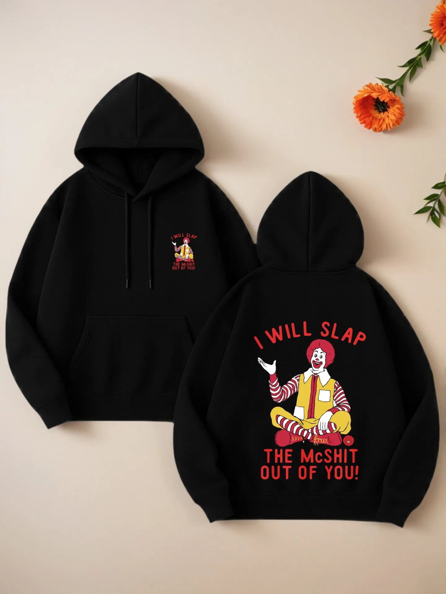 

Graphic Hoodie for Men, Clown - Print, Streetwear Style, Cotton Blend, Casual Everyday Wear