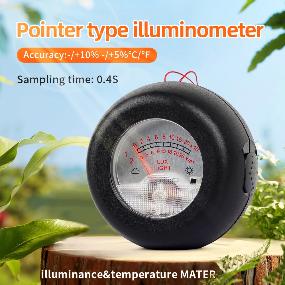 

LT001 Luxometer Thermometer 2 in 1 Professional Lux Meter Pointer Light Meter Luxmeter 250000 LUX Illuminometer Photometer